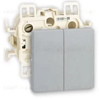 Выключатель двухклавишный Simon 73 Loft 10А/250В, алюминий 73398-39+73026-63 73398-39 + 73026-63