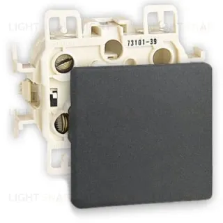 Переключатель одноклавишный (вкл/выкл с 2-х мест) Simon 73 Loft 10А/250В, графит 73201-39+73010-62 73201-39 + 73010-62