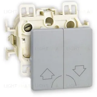 Кнопочный выключатель управления жалюзи Simon 73 Loft, алюминий 73396-39+73028-63 73396-39 + 73028-63