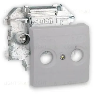 Розетка R-TV-SAT проходная Simon 73 Loft алюминий 73487-69+73097-63 73487-69 + 73097-63
