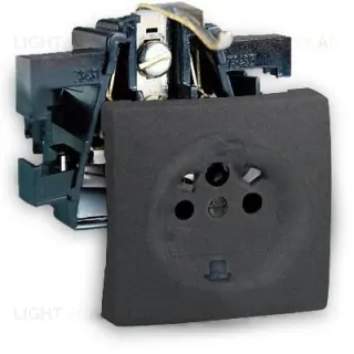 Розетка электрическая с заземлением Simon 73 Loft 16А/250В, графит 73432-39+73041-62 73432-39 + 73041-62