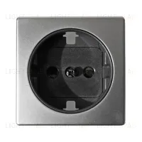 Розетка с заземлением и винтовым зажимом Simon 82 (алюминий) 75432-39+82041-33 75432-39 + 82041-33