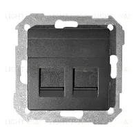 Розетка телефонная двойная Simon 82 RJ11 (графит) 75528-39+75528-39+82006-38 75528-39 + 82006-38