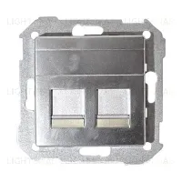 Розетка телефонная двойная Simon 82 RJ11 (алюминий) 75528-39+75528-39+82006-33 75528-39 + 82006-33