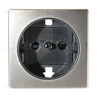 Розетка с заземлением и безвинтовым зажимом Simon 82 (шампань с графитом) 75464-39+82041-34 75464-39 + 82041-34