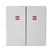 Двухклавишный проходной выключатель (из 2-х мест) с подсветкой Simon 82 (белый) 75394-39+82025-30 75394-39 + 82025-30