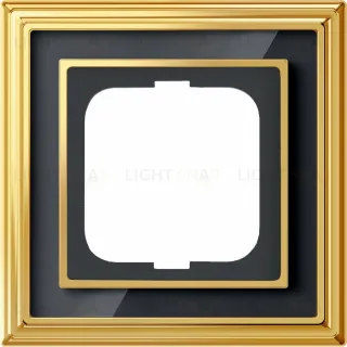 Рамка ABB Dynasty одноместная (латунь полированная, черное стекло) 2CKA001754A4565 2CKA001754A4565