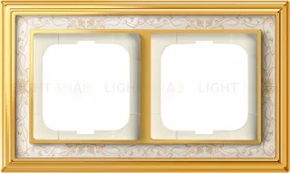 Рамка ABB Dynasty двухместная (латунь полированная, белая роспись) 2CKA001754A4571 2CKA001754A4571