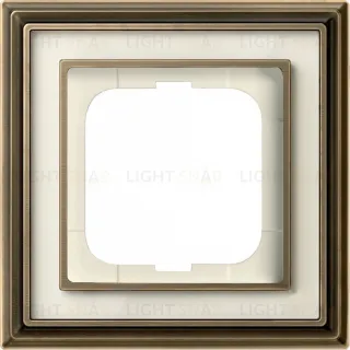 Рамка ABB Dynasty одноместная (латунь античная, белое стекло) 2CKA001754A4580 2CKA001754A4580
