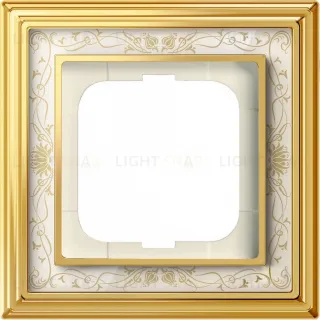 Рамка ABB Dynasty одноместная (латунь полированная, белая роспись) 2CKA001754A4570 2CKA001754A4570