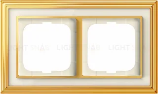 Рамка ABB Dynasty двухместная (латунь полированная, белое стекло) 2CKA001754A4561 2CKA001754A4561