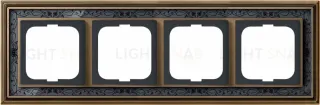Рамка ABB Dynasty четырехместная (латунь античная, черная роспись) 2CKA001754A4598 2CKA001754A4598