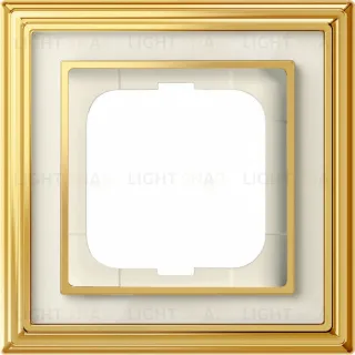 Рамка ABB Dynasty одноместная (латунь полированная, белое стекло) 2CKA001754A4560 2CKA001754A4560