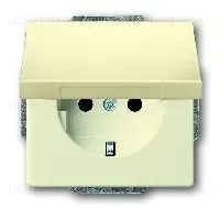 Розетка электрическая ABB с крышкой (слоновая кость) 2CKA002018A1465 2CKA002018A1465