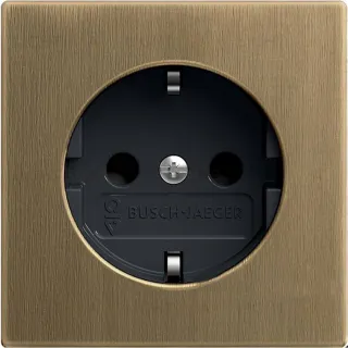 Розетка электрическая ABB Dynasty с защитными шторками, безвинтовые клеммы (античная латунь, черная роспись) 2CKA002013A5401 2CKA002013A5401