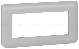 Рамка горизонтальная Legrand Mosaic на 5 модулей, алюминий 79315+80252 79315 + 80252