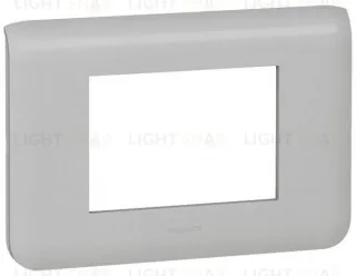 Рамка горизонтальная Legrand Mosaic на 3 модуля, алюминий 79303+80259 79303 + 80259