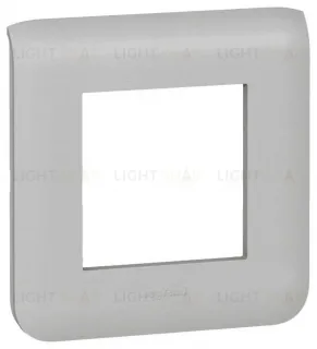 Рамка Legrand Mosaic на 1 пост (2 модуля), алюминий 79302+80251 79302 + 80251