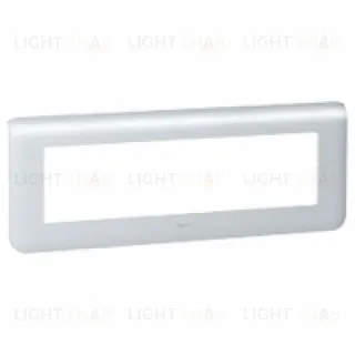 Рамка горизонтальная Legrand Mosaic на 8 модулей, алюминий 79318+80253 79318 + 80253