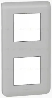 Рамка вертикальная Legrand Mosaic на 2 поста, алюминий 79322+80251+80251 79322 + 80251