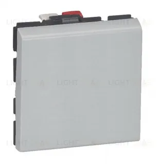 Кнопка 6A Legrand Mosaic (2 модуля), алюминий 79240 79240