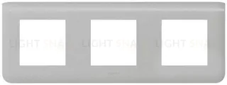 Рамка горизонтальная Legrand Mosaic на 3 поста, алюминий 79306+80251+80251+80251 79306 + 80251