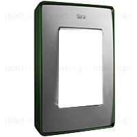 Рамка Simon 82 Detail Цветной Металлизированный, 1 пост (холодный алюминий с зеленым основанием) 8201610-253 8201610-253