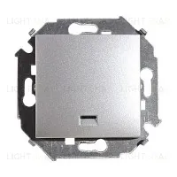 Выключатель одноклавишный Simon 15 с подсветкой (алюминий) 1591104-033 1591104-033