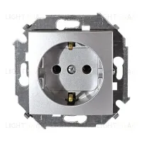 Розетка с заземлением Simon 15 16А/250В (алюминий) 1591432-033 1591432-033