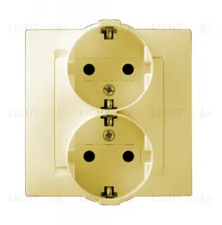 Розетка двойная с заземлением Simon 15 16А/250В (слоновая кость), в комплекте с рамкой 1590459-031 1590459-031