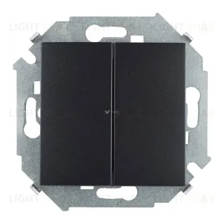 Выключатель двухклавишный Simon 15, 16А 250В, винтовой зажим, графит 1591398-038 1591398-038