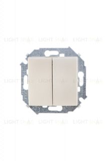 Двухклавишный выключатель Simon 15 10А/250В, шампань 1591398-034 1591398-034