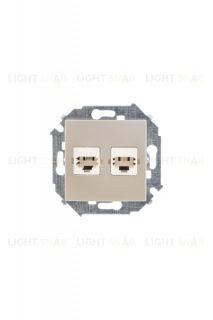 Розетка компьютерная двойная Simon 15 RJ45 кат.5е, шампань 1591593-034 1591593-034