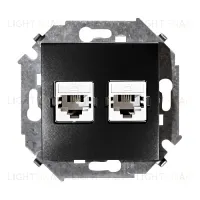 Розетка компьютерная двойная Simon 15 RJ45 кат.5е, графит 1591593-038 1591593-038