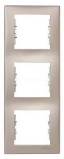 Рамка трехместная вертикальная Schneider Sedna (Титан) SDN5801368 SDN5801368