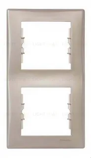 Рамка двухместная вертикальная Schneider Sedna (Титан) SDN5801168 SDN5801168