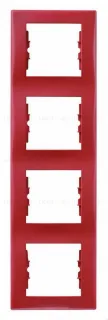 Рамка четырехместная вертикальная Schneider Sedna (красный) SDN5802041 SDN5802041