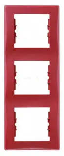 Рамка трехместная вертикальная Schneider Sedna (красный) SDN5801341 SDN5801341