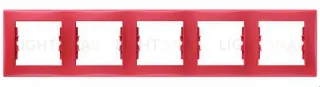 Рамка пятиместная горизонтальная Schneider Sedna (красный) SDN5800941 SDN5800941
