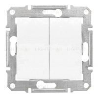 Двухклавишный выключатель проходной Schneider Electric Sedna (из 2-х мест),белый SDN0600121 SDN0600121