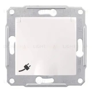 Розетка электрическая с заземлением с защитными шторками и крышкой Schneider Electric Sedna, белый SDN3100121 SDN3100121