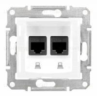 Компьютерная розетка двойная Schneider Electric Sedna (RJ45), 5e, экранированная, белый SDN4600121 SDN4600121