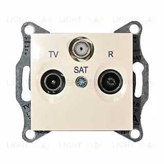 Телевизионная розетка проходная Schneider Electric Sedna TV/FM/SAT 1 dB, бежевый SDN3501447 SDN3501447