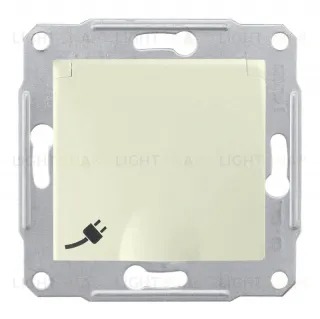 Розетка электрическая с заземлением с защитными шторками и крышкой Schneider Electric Sedna, бежевый SDN3100147 SDN3100147