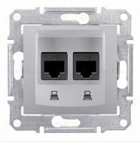 Компьютерная розетка двойная Schneider Electric Sedna (RJ45), 5e, экранированная, алюминий SDN4600160 SDN4600160