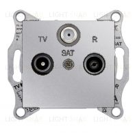 Телевизионная розетка проходная Schneider Electric Sedna TV/FM/SAT 1 dB, алюминий SDN3501460 SDN3501460