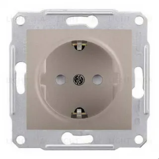 Розетка электрическая с заземлением и защитными шторками Schneider Electric Sedna, титан SDN3000168 SDN3000168