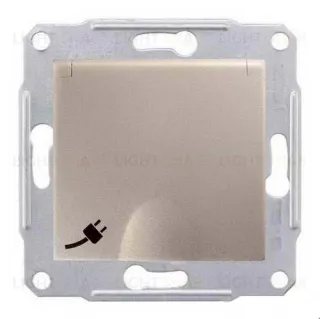 Розетка электрическая с заземлением с защитными шторками и крышкой Schneider Electric Sedna, титан SDN3100168 SDN3100168