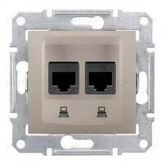 Компьютерная розетка двойная Schneider Electric Sedna (RJ45), 5e, экранированная, титан SDN4600168 SDN4600168