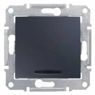 Одноклавишный выключатель с синей подсветкой Schneider Electric Sedna, графит SDN1400170 SDN1400170